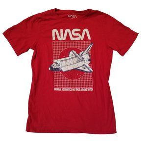 Teen Unisex Graphic T Tshirt XL NASA Red Spaceship Space Shuttle Juniors Tagless